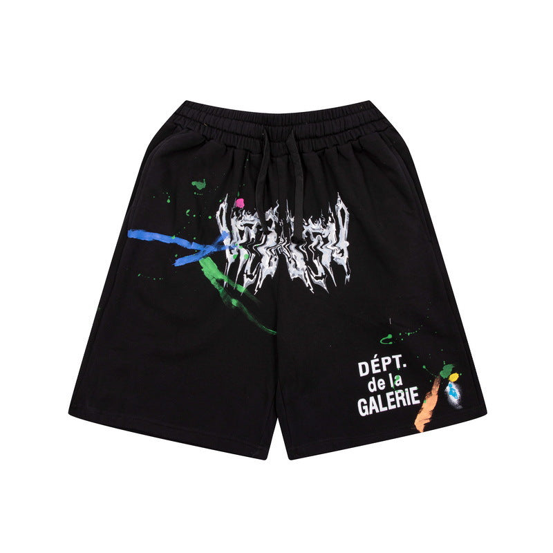 Gallery Dept Shorts Hand Painted Splash Ink Graffiti Casual Shorts