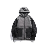 Unisex Jacket Retro Patchwork Contrast Color Jacket Loose Outdoor Jacket