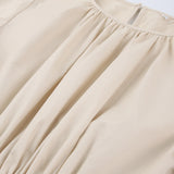 Women Dress Casual Hollow round Neck Puff Sleeve Dress
