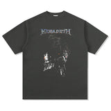 Men Vintage Rock Band T-Shirt Short Sleeve T-Shirt, Rock Band, Washed and Old