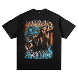 Mens Vintage Rock Band T-Shirt Casual Loose Cartoon Short Sleeve