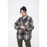 Unisex Jacket Retro Plaid Shirt Men and Women Loose Jacket