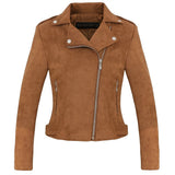 Women Leather Jacket Motorcycle Clothing Fall Leather Jacket Coat