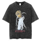 Washed retro men's short-sleeved t-shirt summer, printed t-shirt