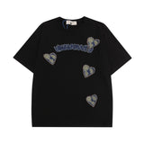 Men T Shirt Letter Print Distressed Short Sleeve T-shirt for Men and Women