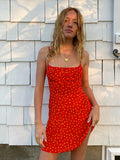 Robe Bridgerton Mulberry Silk Printed Short Sling Dress