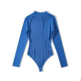 Women Sweater Knitwear Autumn Hollow-out Cross Pullover Long Sleeve round Neck Slim Knitted Jumpsuit