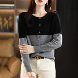 Women Knitwear Spring round Neck Sweater Loose Knitted Cardigan