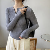 Women Cardigan Sweater Autumn Coat Zipper Slim Fit Short Long Sleeve Top Coat 8t8160