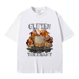 Gluten Tolerant Funny Meme Print T-shirt Male Fitness Pure