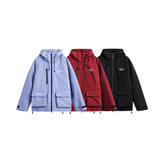 Unisex Winter Cotton Coat Winter Pocket Decoration Hooded down Jacket Retro Workwear down Jacket
