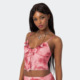Women Tops Jf24072 Summer Slim Fit Vest Mesh Camisole Top