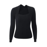 Women Sweater Knitwear off-Shoulder Pullover Slim Bottoming Shirt
