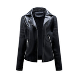 Red Leather Jacket Short Spring and Autumn Leather Slim Lapel Motorcycle Clothing