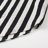 Women Tops Summer Striped Shirt Single-Breasted Mid-Length Top