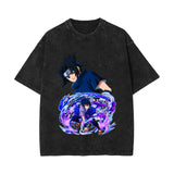 Anime T-shirt short-sleeved summer washed old cotton top loose