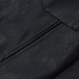 Men Jacket Coat PU Leather Jacket Men's Loose Black Pocket Autumn Coat