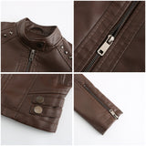 Red Leather Jacket Women's Rivet Leather Coat Spring and Autumn Jacket