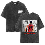 SLAM DUNK washed old cotton t-shirt printed short-sleeved undershirt