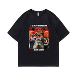 I Can Bench 225 Pounds Monkey Capybara Funny Graphic T-shirt