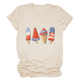 Crew neck short sleeve ice cream popsicle print personalized summer T-shirt