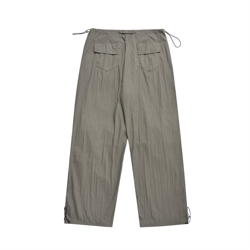 Men Sweatpants Pleated Casual Pants Men's Sports Wide Tube Straight-Leg Trousers