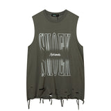 Women Vest Hiphop Loose Sleeveless T-shirt Sports Top