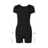 Women Jumpsuit Winter Sexy Backless Slim Fit Short-Sleeved Jumpsuit