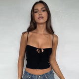 Women Tops Summer Slim Top Knitted Hollow Camisole