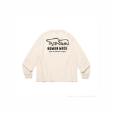 Men T-shirts Summer Trend Brand Human Polar Bear Long Sleeve T-Shirt Loose Bottom Shirt