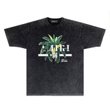 Amiri T Shirts Washed and Worn Retro Short Sleeve T-shirt