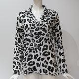 Women T-shirt Shirt Autumn Sexy Leopard Print Chiffon Shirt Women's Shirt OL