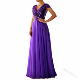 Robe Bridgerton V-neck Sequins Chiffon Stitching Evening Long Dress