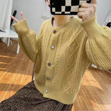Women Knitwear Autumn Winter Retro Sweater Coat Knitted Cardigan