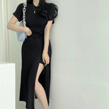 Women Dresses round Neck Dress High Bow Dress
