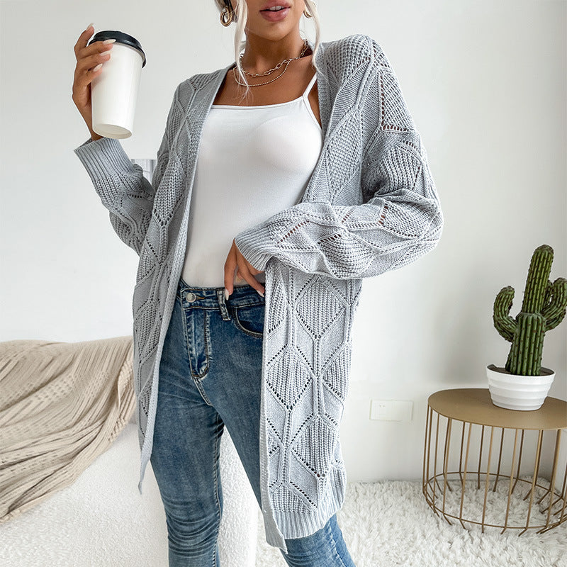 Women Knitted Sweater Autumn and Winter Long Knitted Cardigan Sweater Coat
