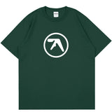 Aphex Twin Clothing  Punk Aphex Twin Print T-Shirt Oversize Hip Hop Men's Setwear