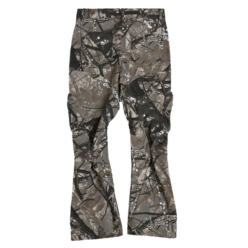 Men Sweatpants Stereo Multi-Pocket Cargo Pants Loose Hip Hop Adjustable Buckle Camouflage Pants
