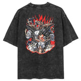 2024Men Streetwear Vintage Oversized T Shirt Japanese