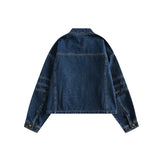 Unisex Jacket Autumn Double Zipper Denim Clothing