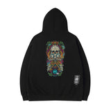 Men Hoodie Skull Print Oversize Hooded Jacket