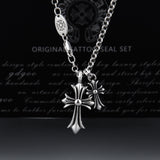 Chrome Hearts Necklace Vintage Double Cross Pendant for Men and Women