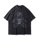 Summer washed old t-shirt printed short-sleeved men's t-shirt