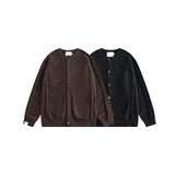 Unisex Winter Cotton Coat Twist round Neck Knitted Sweater Vintage Cardigan Sweater