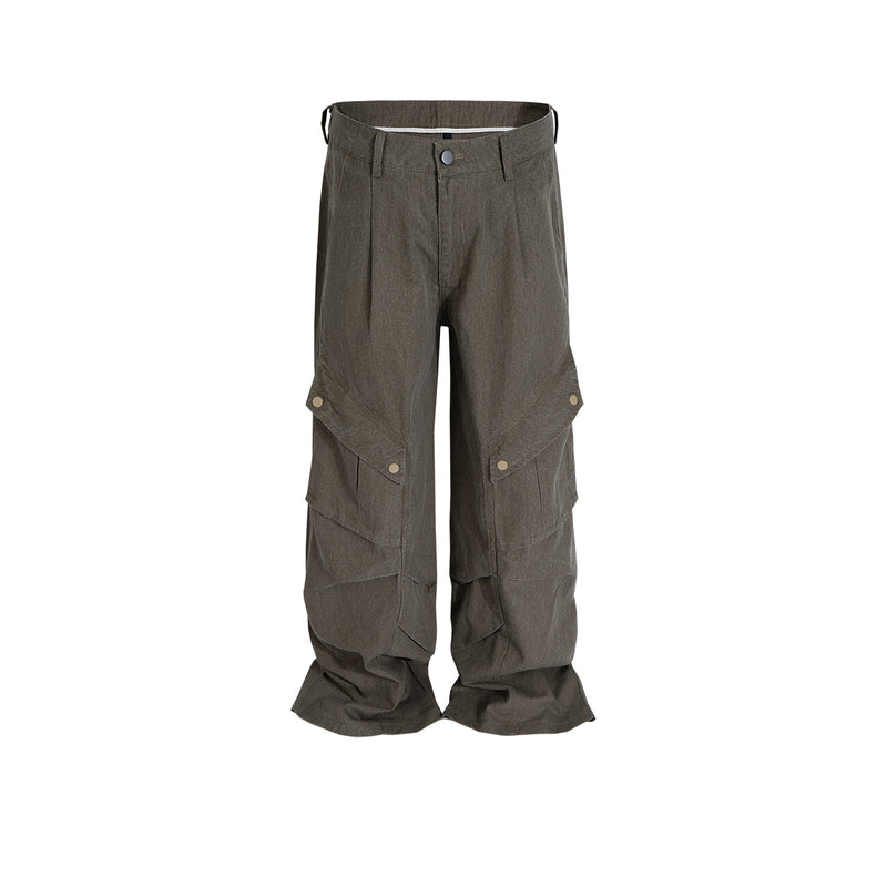 MIJKO Men's Vintage Pants MIJKO Men's Women's Spliced Pants Straight Casual Overalls
