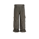 MIJKO Men's Vintage Pants MIJKO Men's Women's Spliced Pants Straight Casual Overalls