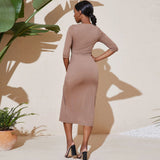 Women Dress Autumn and Winter Dress Knitted Sheath Dress