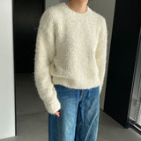 Women Winter Knitted Sweater round Neck Sweater Winter Cross Knitted Loose-Fitting Long Sleeve Sweater 1t2303