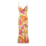 Women Dresses Summer Printing Slip Dress Backless Sexy Dress (Xds0414)