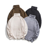 Unisex Sweater Winter Solid Color Turtleneck Sweater